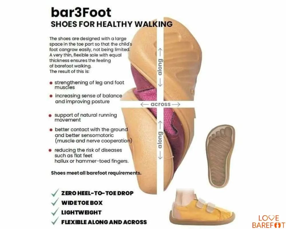 3F Bar3foot Zapatillas Respetuosas Cross Denver Marino-Rosa