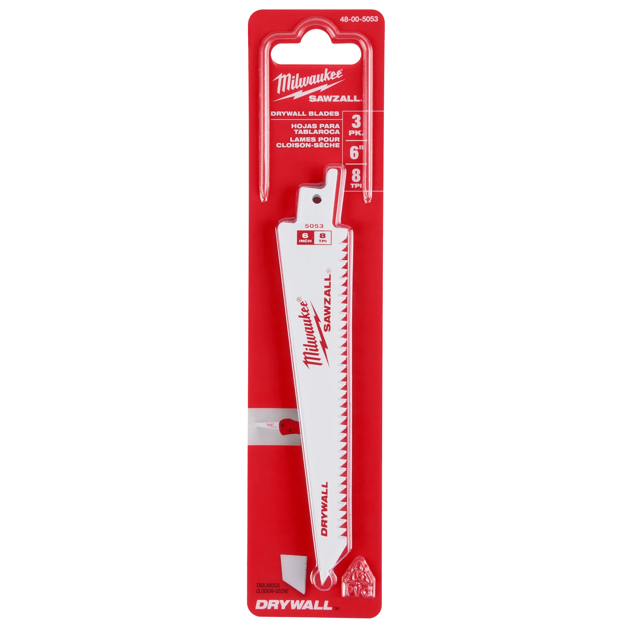 6” 8TPI Drywall SAWZALL™ Blades (3 pk)