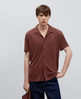 Bowling collar modal polo shirt man