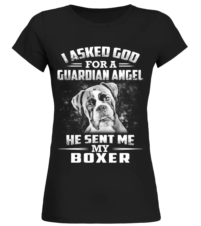 Boxer Guardian Angel Camiseta cuello redondo Mujer
