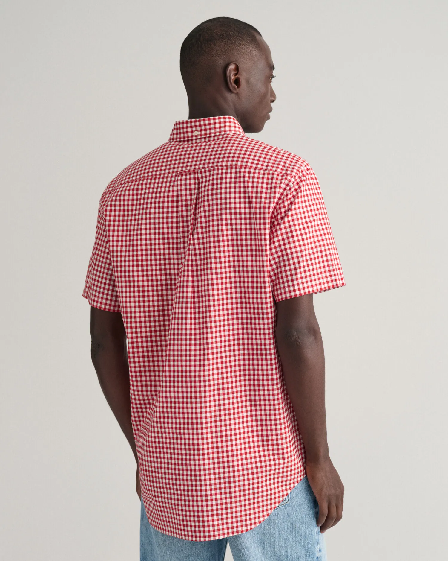 Camisa Regular Fit de manga corta en popelina Gingham