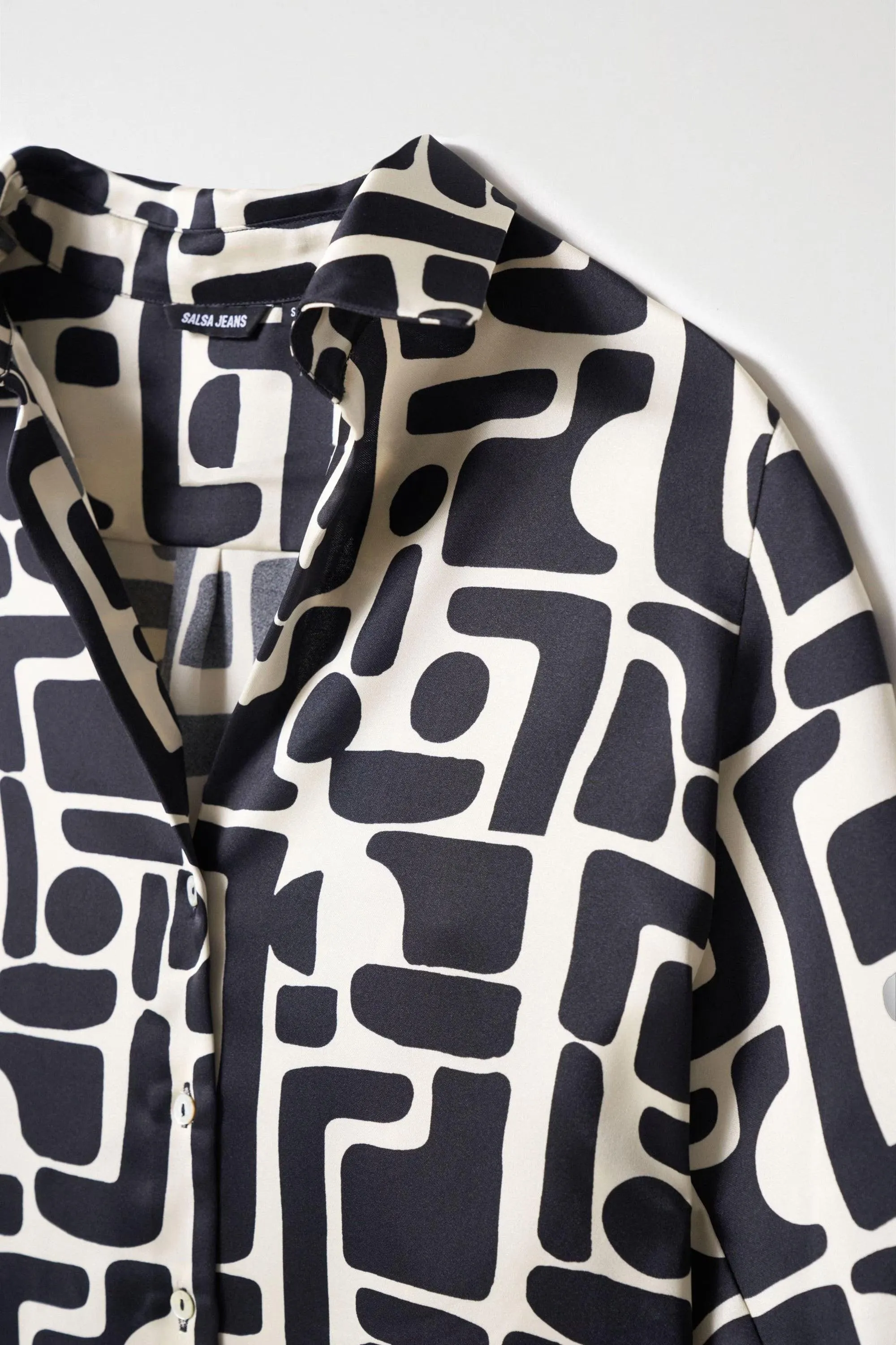 Camisa Salsa Jeans Satinada Estampada