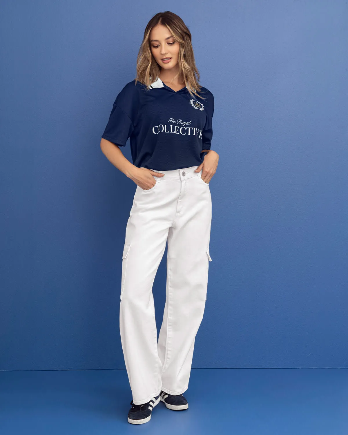 Camiseta oversized tipo polo