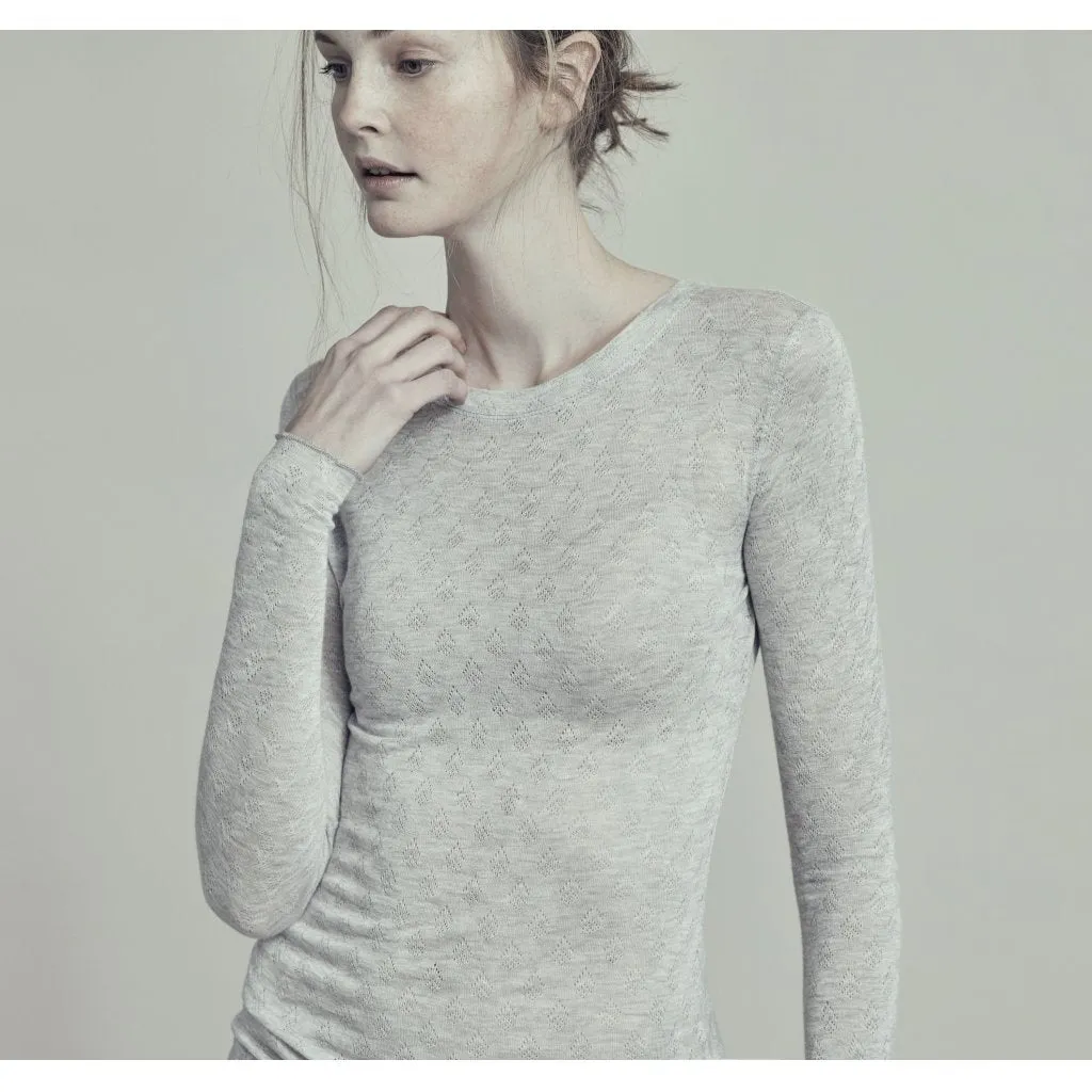 CAMISETA PATRN PERFORADO BLANCA LS