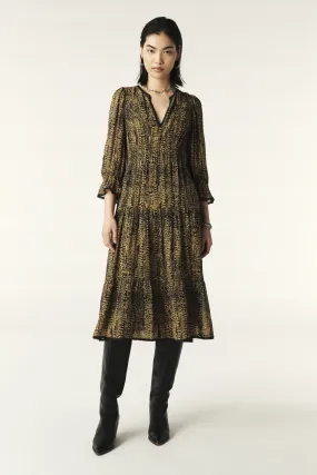 CLOVIA vestido midi estampado