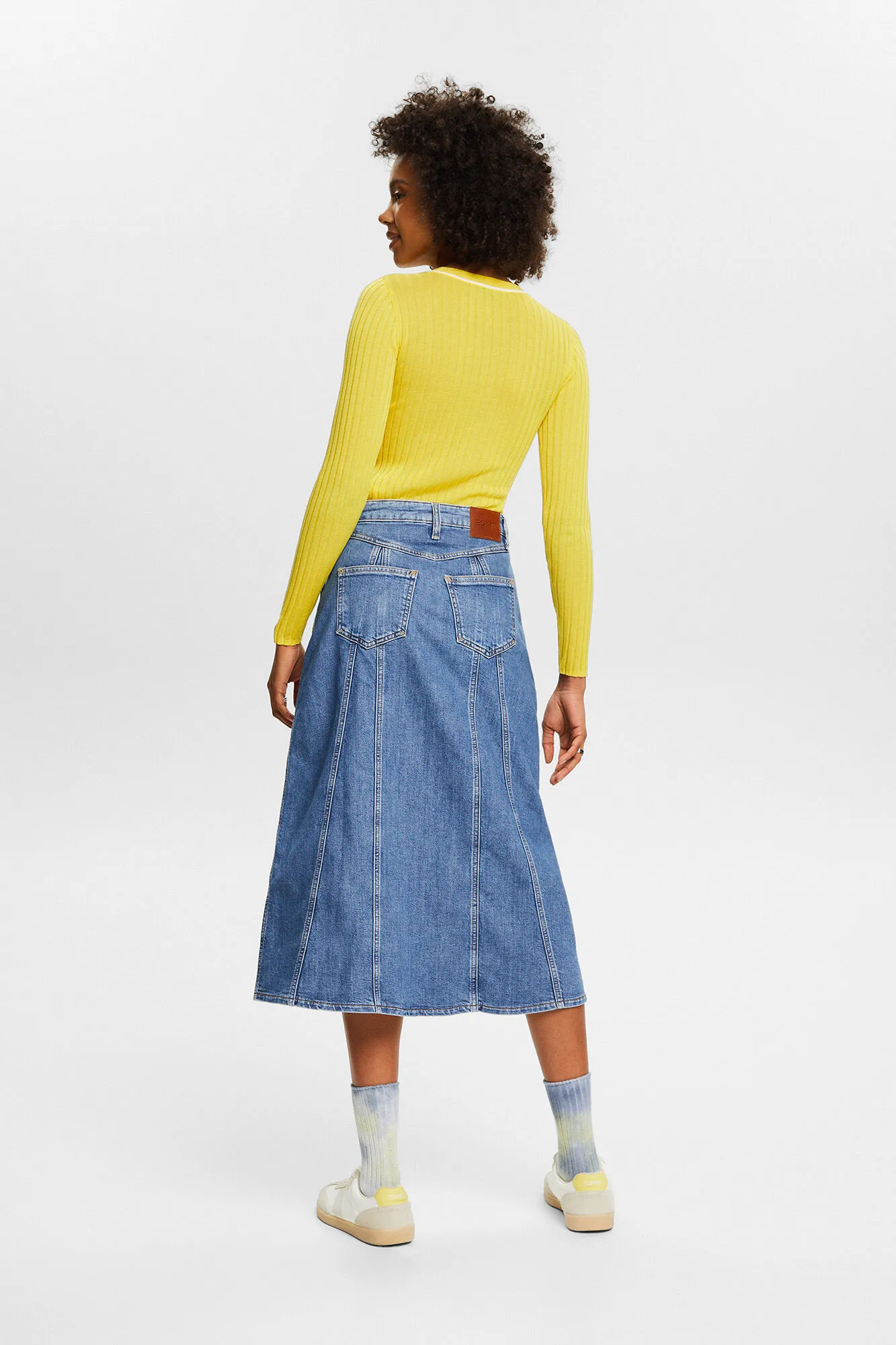 Esprit Falda vaquera midi botonadura frontal