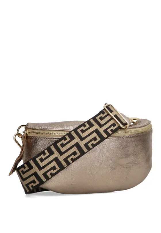 FLORA 0821 Oro BANDOLERA PIEL ASA ESTAMPADA 