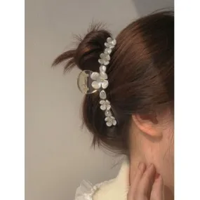 Garra floral para el cabello con decoración de diamantes de imitación