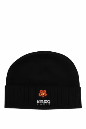 Gorro negro con logo kenzo paris