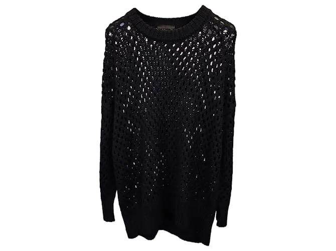 Jersey de punto extragrande de poliéster negro de The Row 