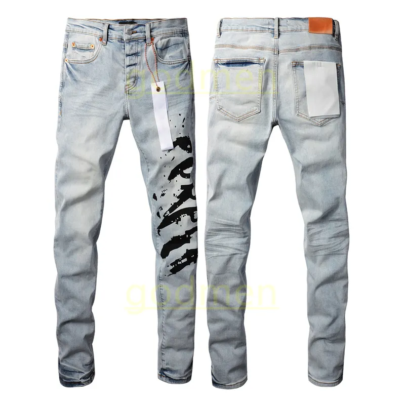 Marca de moda para hombres Jeans diseñador jeans perforados pantalones largos perforados pantalones de motocicleta delgados tama