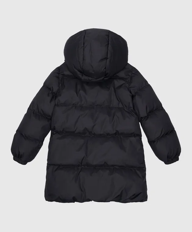 Off-White Children's black quilted jacket with logo patches