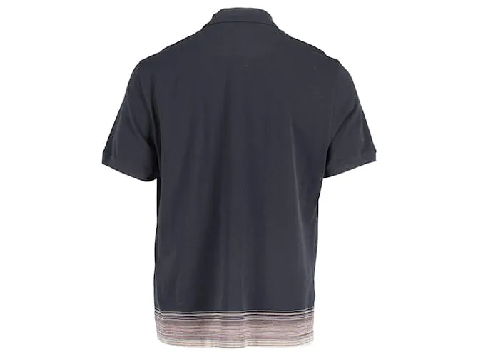 Polo Missoni de manga corta en algodón negro 