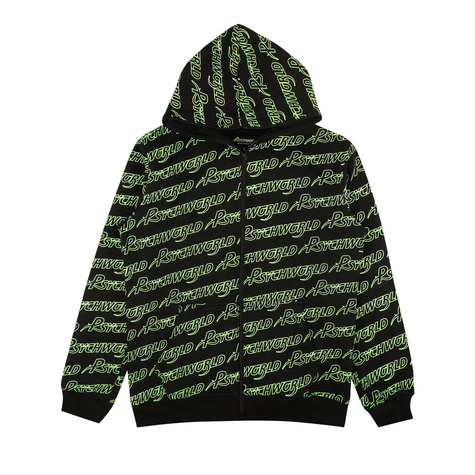 Psychworld Allover Logo Zip Up Hoodie