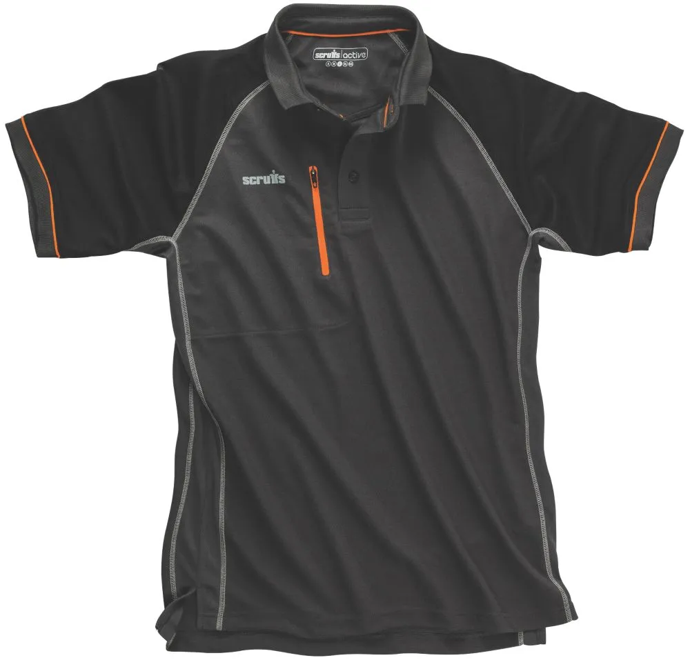 Scruffs Trade Active, polo, grafito, talla S (pecho 38