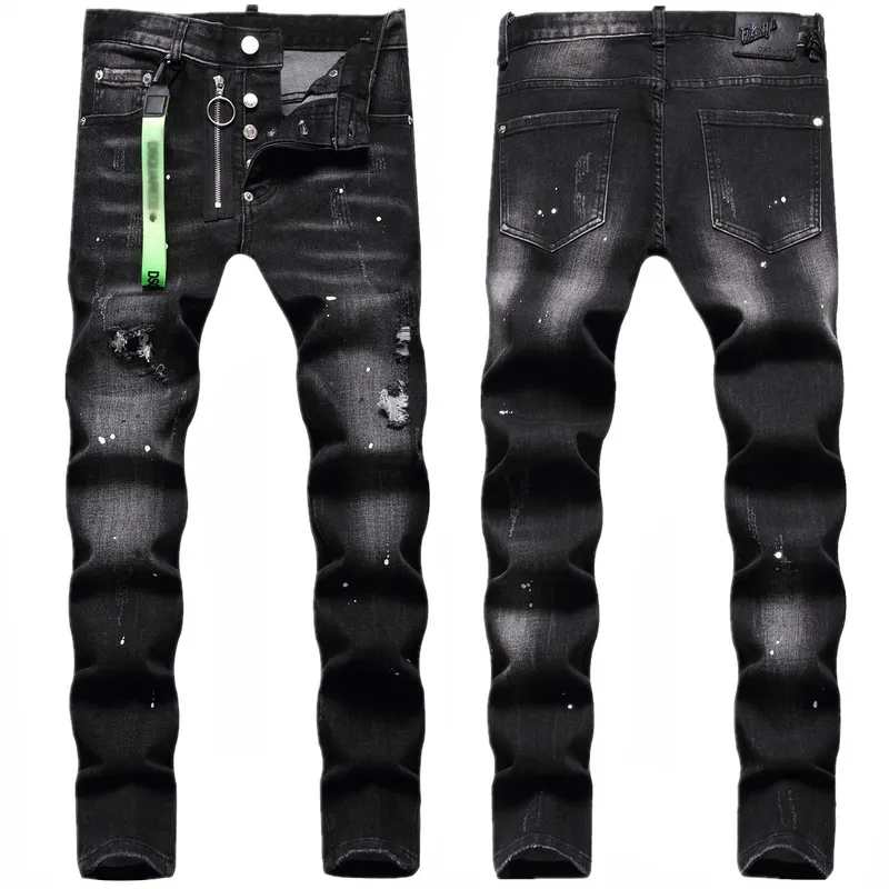 Tendencia europea Jean Diseñador Carta Star Jean Men bordado Patchwork Jeans Reped Tending Marca Motorcycle Pant Mens Skinny Jea