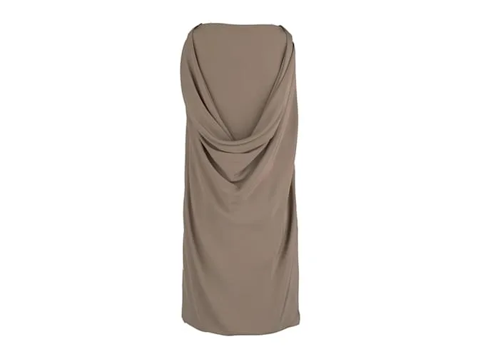 Vestido recto drapeado de Moschino Castaño 