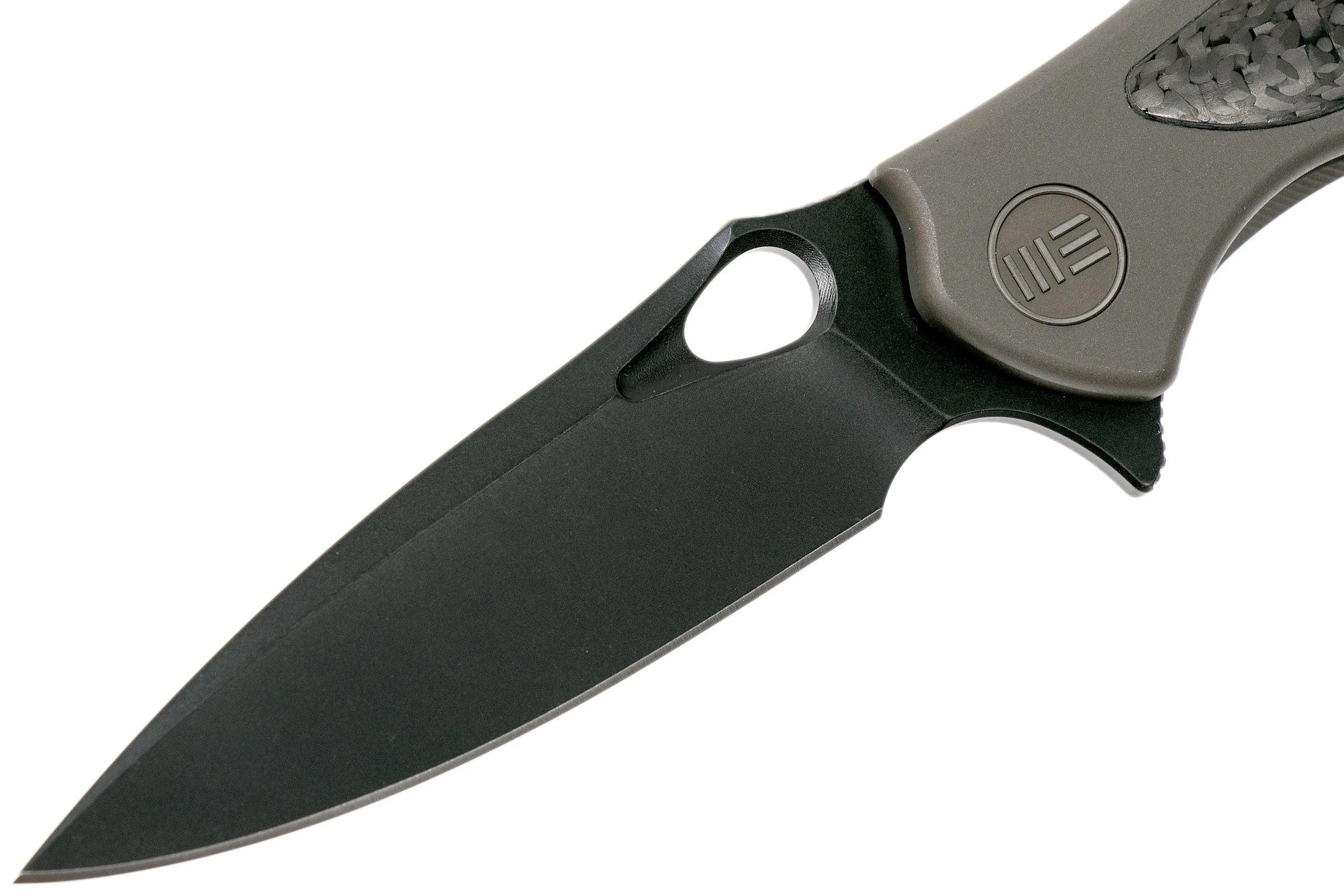 WE Knife 804C Vapor Brown Ti, CF Inlay, Blackwashed Blade navaja